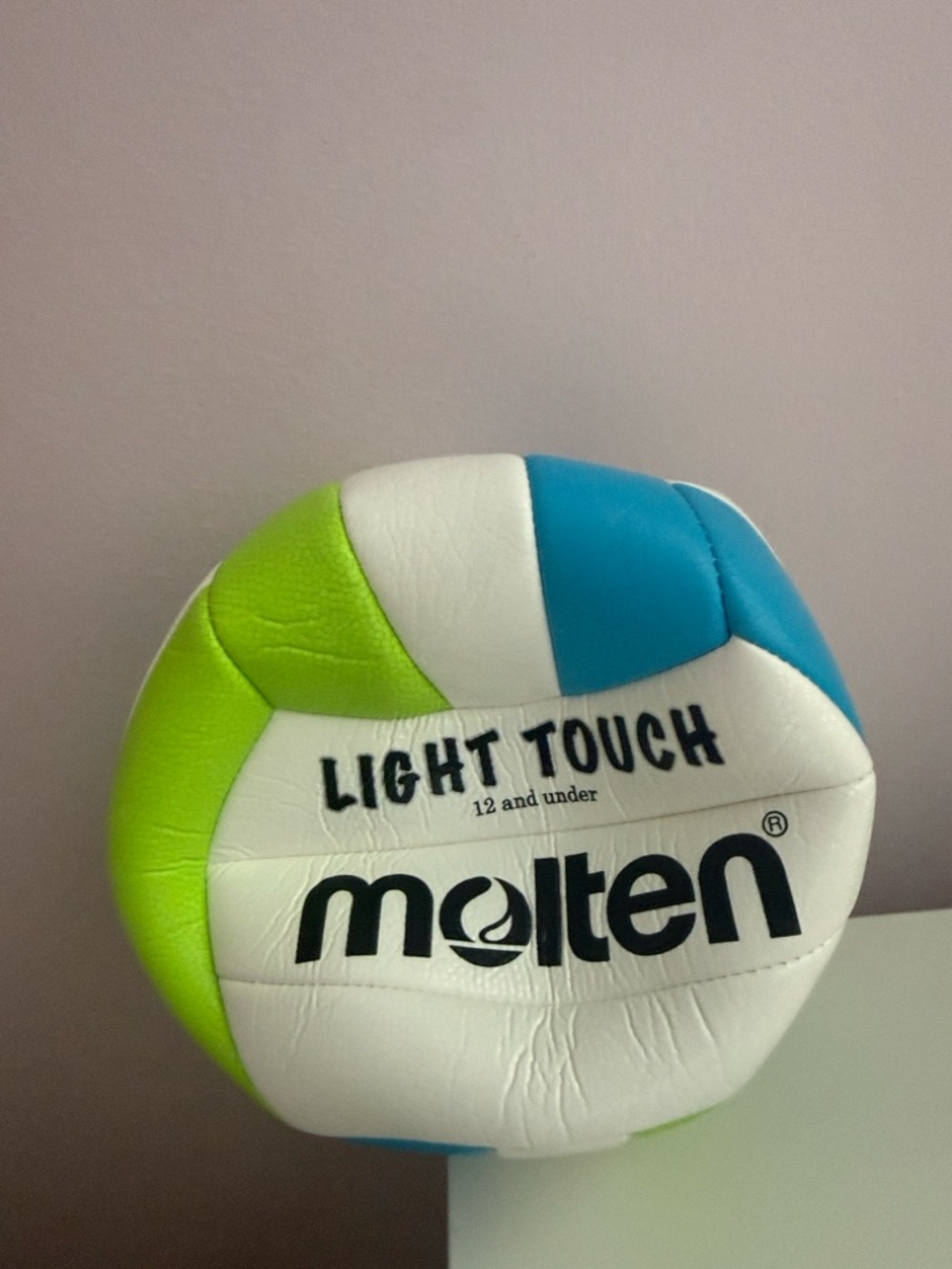 Molten Kids Light Touch Volleyball - White, Blue, Lime